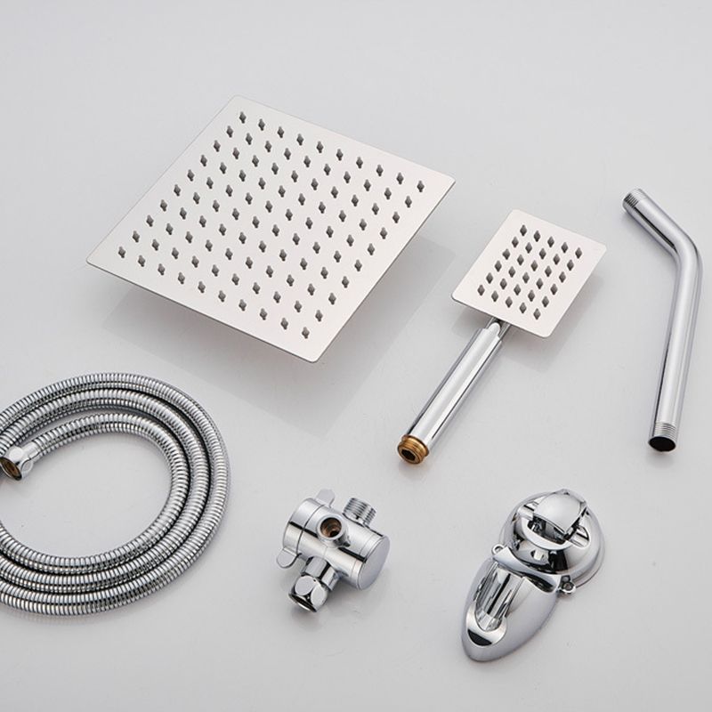 BowLift | Silver Square Double Shower Head Modern Water Filtration Wall-Mounted Shower Head