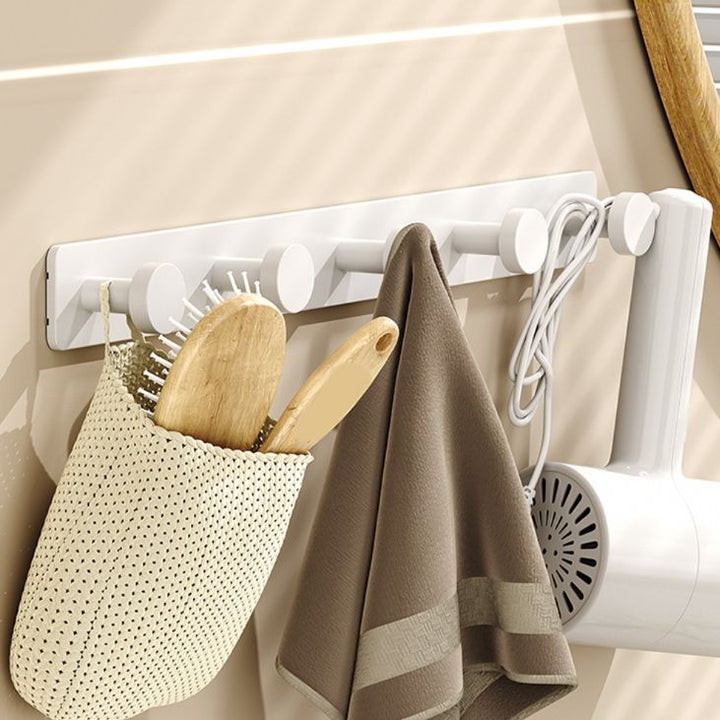 BowLift | Modern style bathroom accessory set with bathroom shelf/towel rack/toilet brush in white