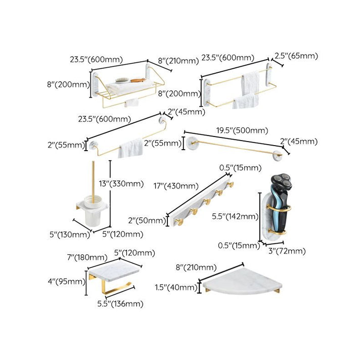 BowLift | Modern bathroom accessories as a single piece or as a set in marble and metal
