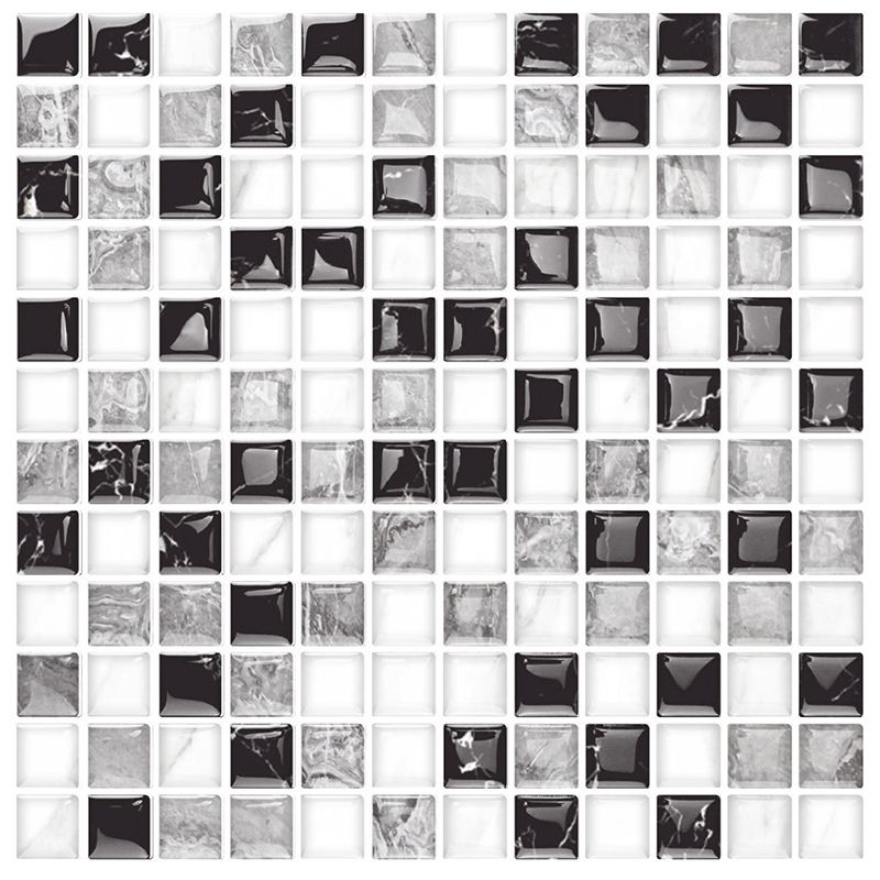BowLift | 12"x 12" Resin Mosaic Tiles Square Self-Adhesive Tiles for Backsplash & Wall Tile