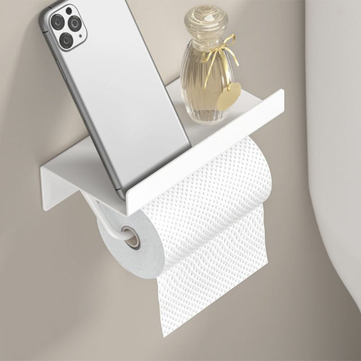 BowLift | Modern White Bathroom Accessory Set Bathroom Shelf Paper Holder Bathroom Accessory Kit