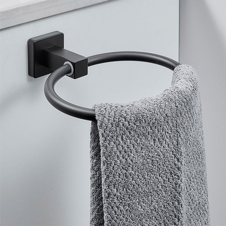 BowLift | Traditional Bathroom Accessories Set Black Towel Ring Bathroom Shelf Bathroom Accessories Set