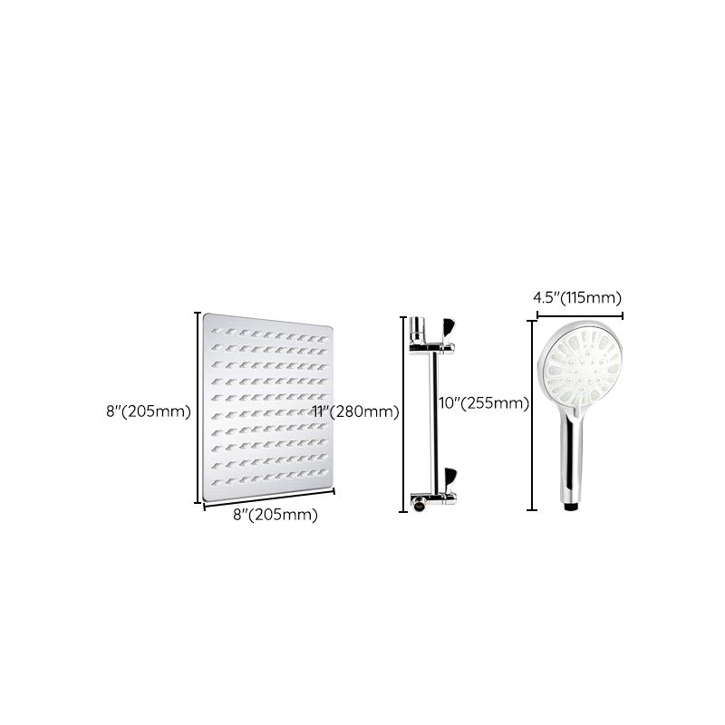 BowLift | Modern Dual Shower Head Square High Arc Shower Head in Silver