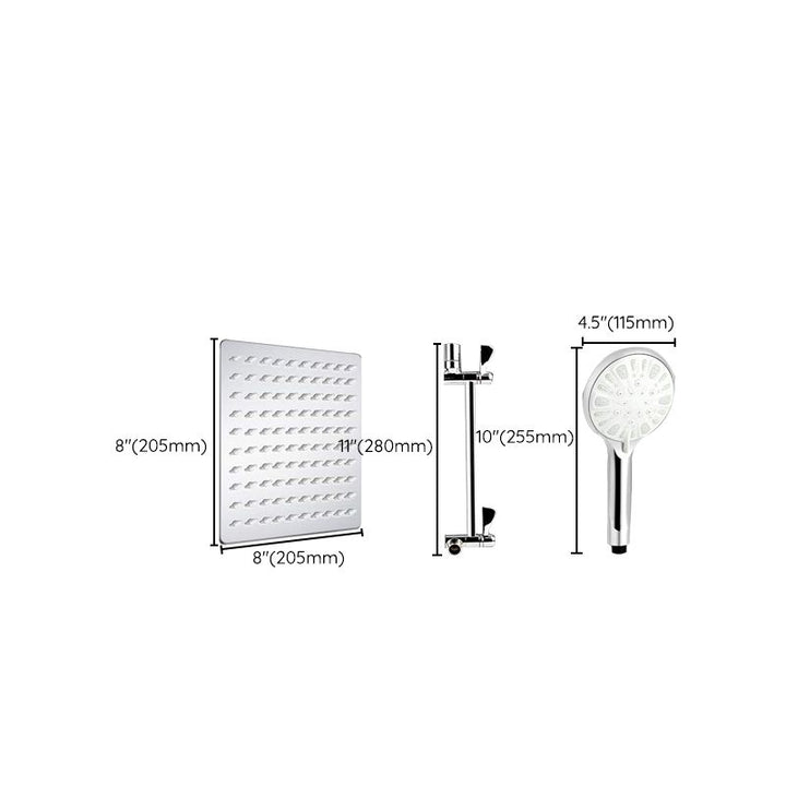 BowLift | Modern Dual Shower Head Square High Arc Shower Head in Silver
