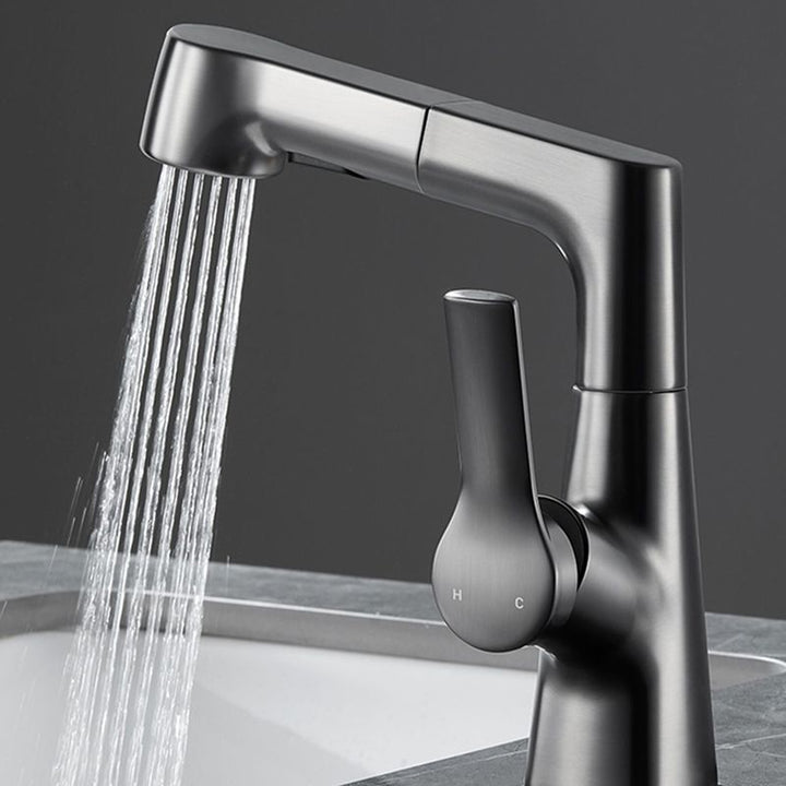 BowLift | Modern 1-Lever Sink Faucet Round Basin Faucet Brass