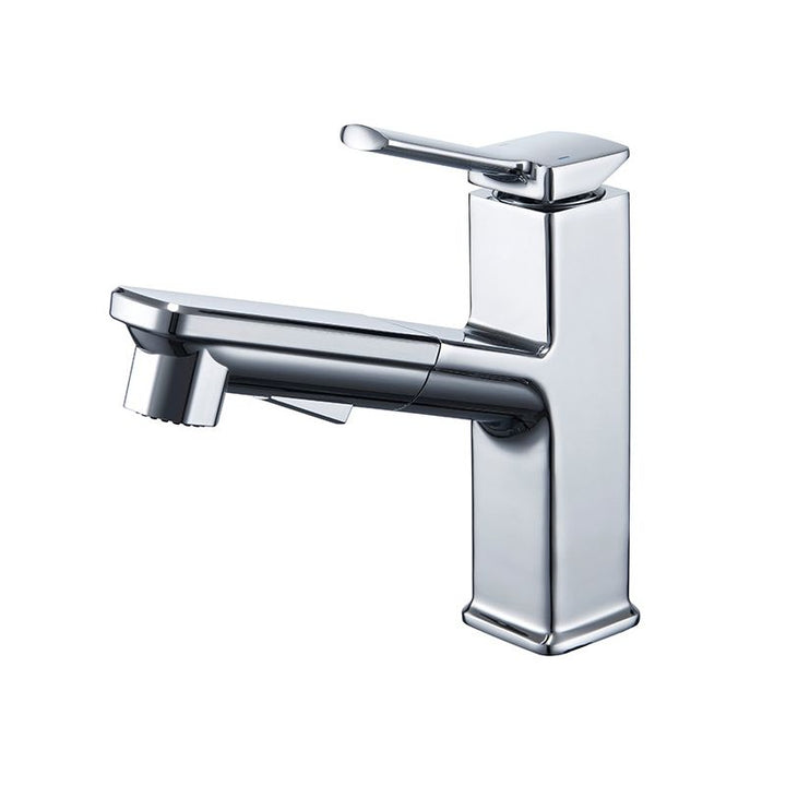 BowLift | Modern Brass Water Faucet Center Mount Bathroom Faucet with Water Hose