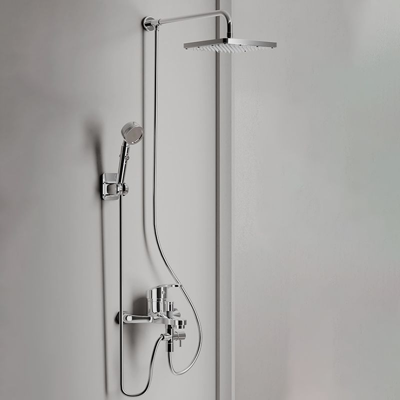 BowLift | Modern Showerhead Combination Double Showerhead Polished Stainless Steel Wall Mounted Showerhead