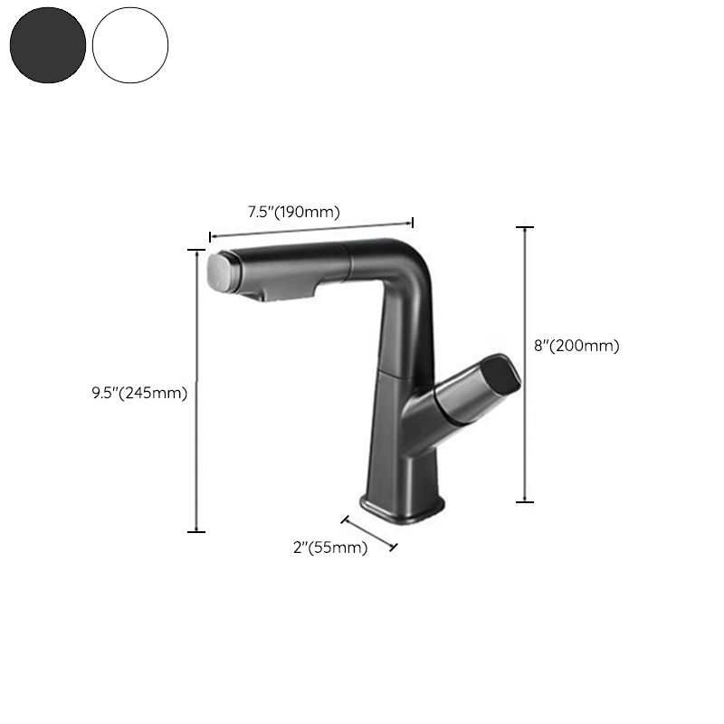 BowLift | Modern Vessel Sink Faucet Brass Lever Handles Swivel Spout Sink Faucet