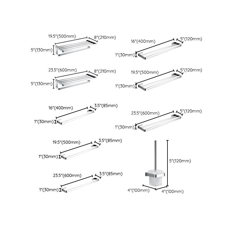 BowLift | 5-piece Bathroom Accessory Set Modern Polished Chrome Bathroom Set