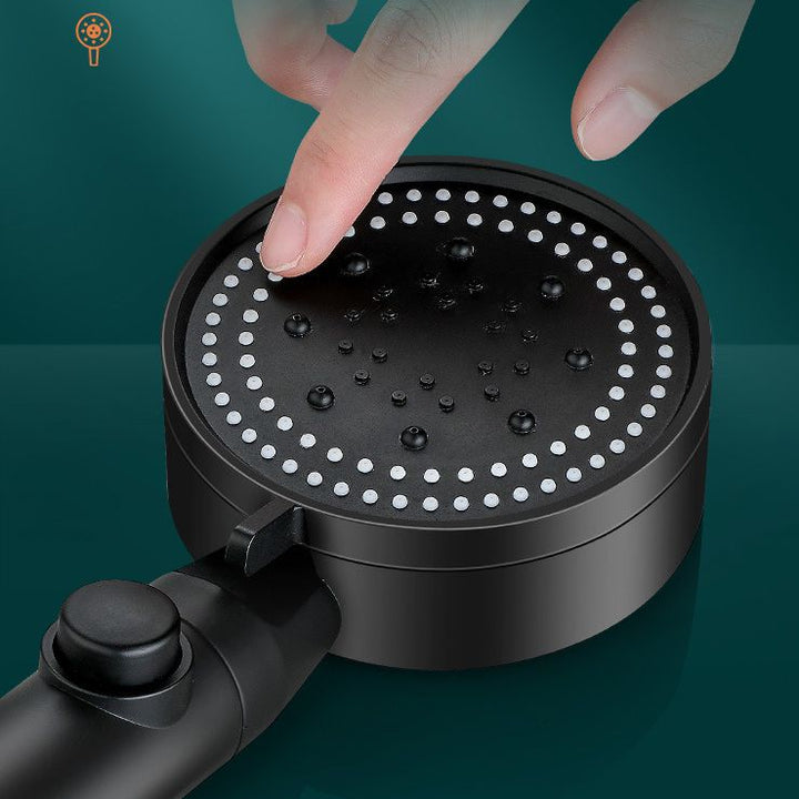 BowLift | Classic Shower Head Adjustable Spray Pattern Round Shower Head in Black