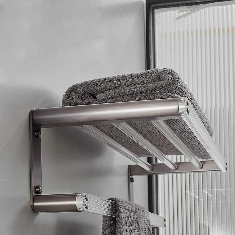 BowLift | Modern Bathroom Set Gray Towel Rack Bathroom Shelf Bathroom Accessories Set