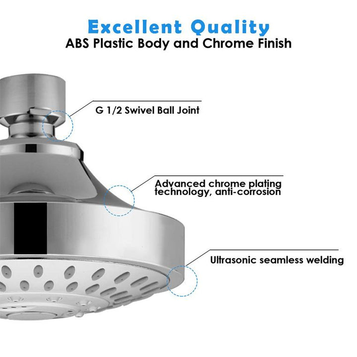 BowLift | Wall-mounted Metal Shower Head Modern Round Shower Head Fixed Shower Head