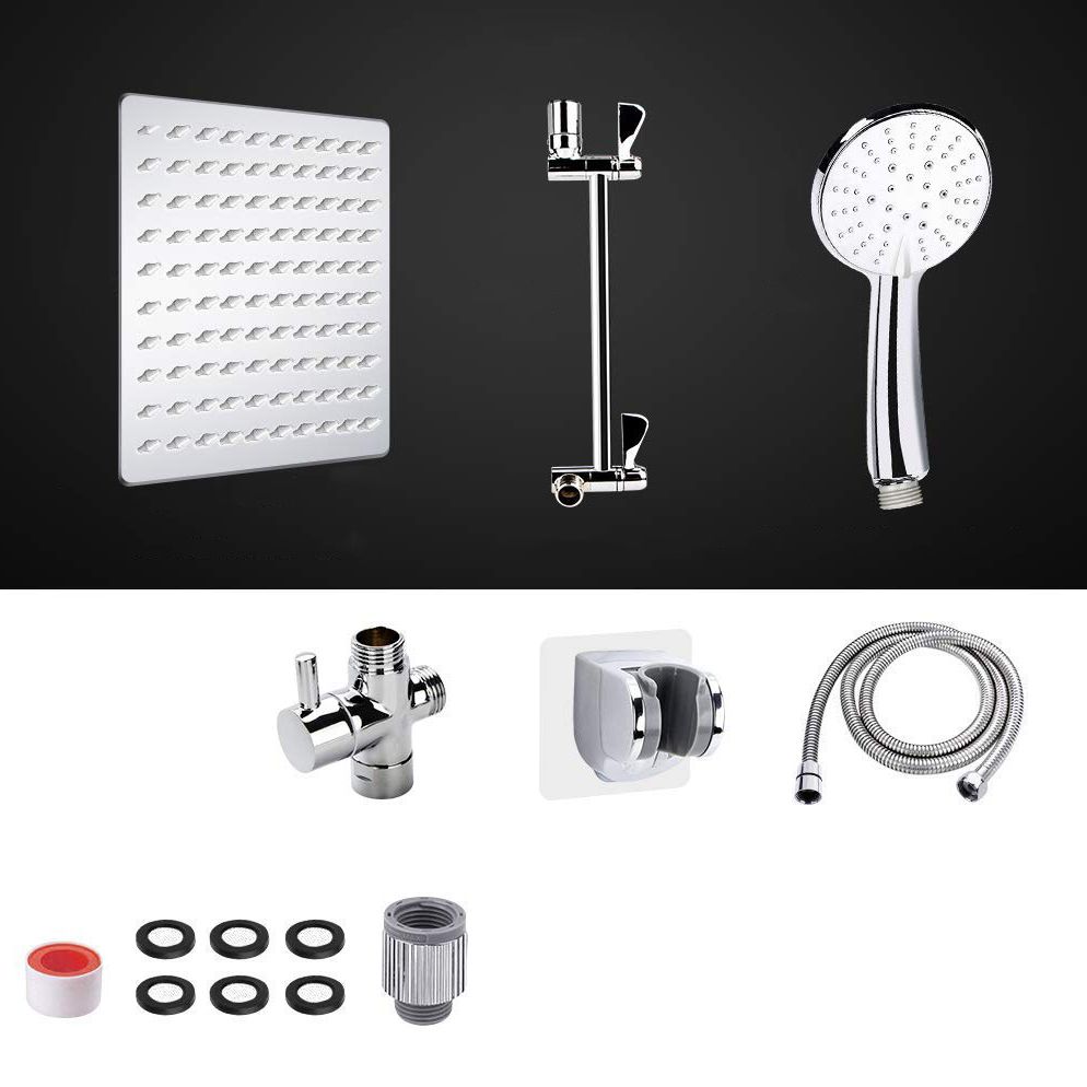 BowLift | Modern Dual Shower Head Square High Arc Shower Head in Silver