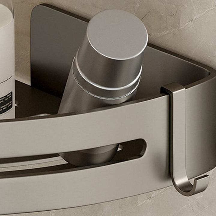 BowLift | Contemporary Aluminum Bathroom Accessory Set Gray Bath Shelf