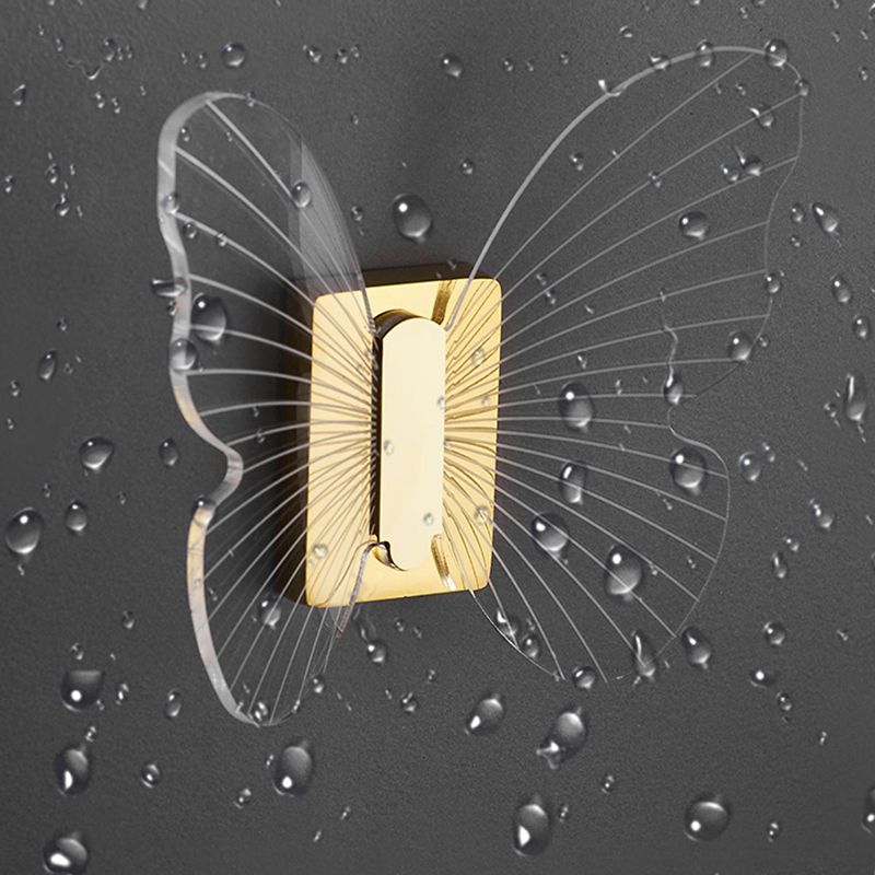 BowLift | Modern Brass Bathroom Accessory Set Acrylic Butterfly Theme Bathrobe Hooks