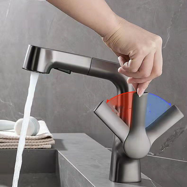 BowLift | Modern centerset faucet with single lever handle for countertop sink bathroom fixture