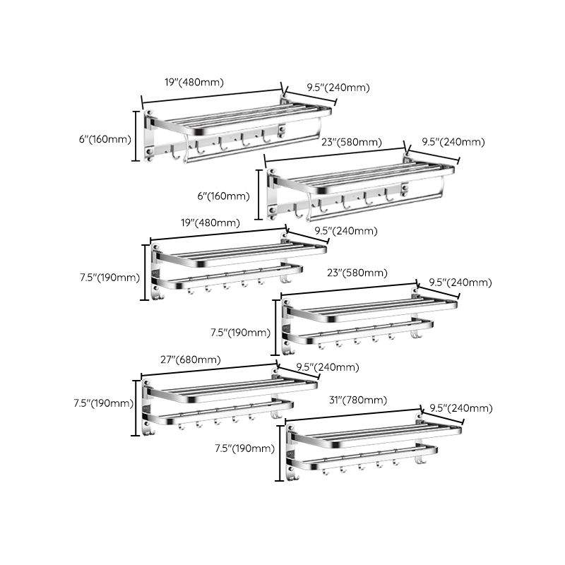 BowLift | Modern Bathroom Accessories Hardware Set Silver Bathroom Hardware
