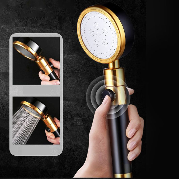 BowLift | Modern Metal Hand Shower in Black Water efficient round Shower Head
