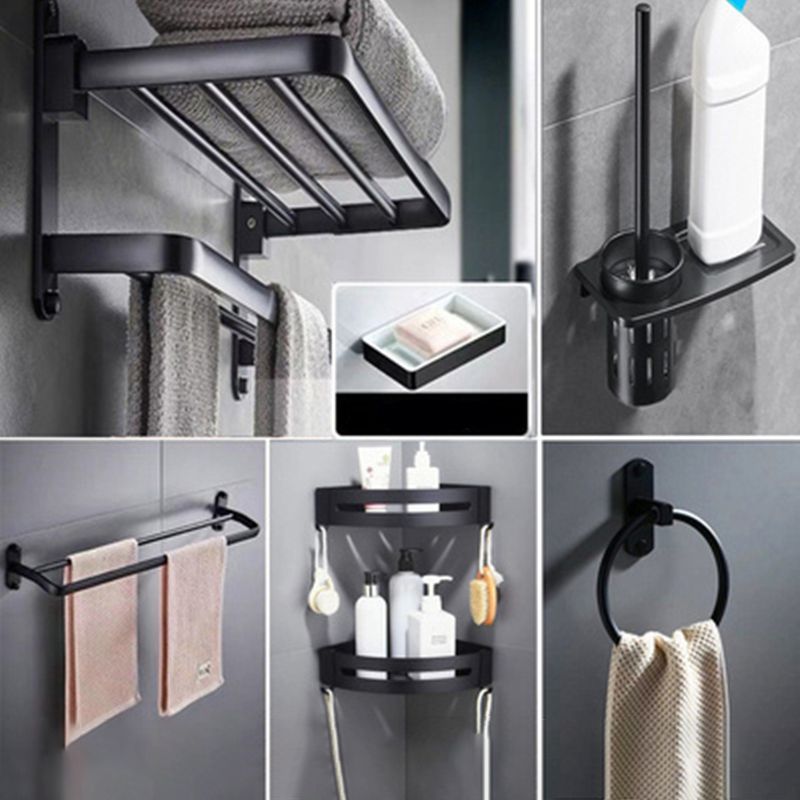 BowLift | Modern Bathroom Accessories Set Towel Holder Black Soap Dish Bath Accessories Set