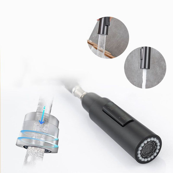 BowLift | Goose Neck Kitchen Sink Faucet Three-Way Flow with Pull-Down Spray Head