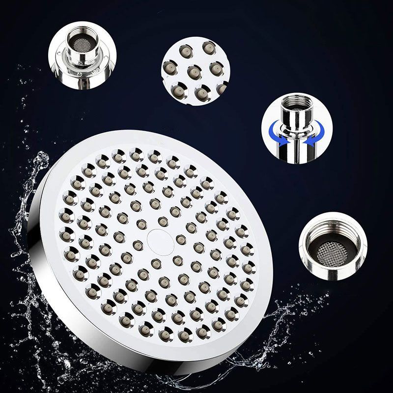 BowLift | Modern Standard Shower Set Double Round Metal Adjustable Spray Pattern Shower Head