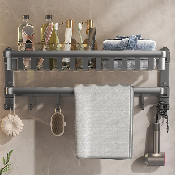 BowLift | Modern Bathroom Accessory Set Gray Bathroom Shelf Paper Holder Bathroom Accessory Kit