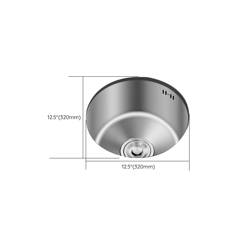 BowLift | Round Stainless Steel Sink Built-in Sink with Basket Strainer