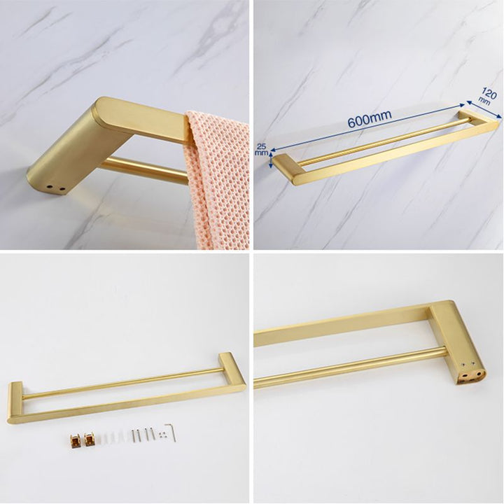 BowLift | Modern Bathroom Hardware Set Gold Towel Bar Bath Hardware Set