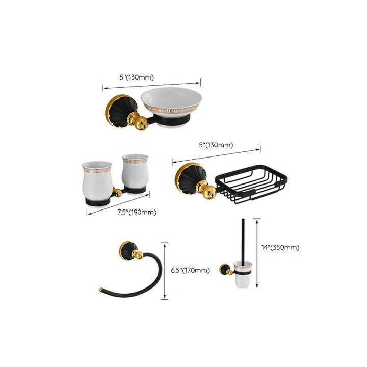 BowLift | Traditional Bathroom Accessories Set Towel Bar Bathroom Shelf Black Bathroom Accessories Set