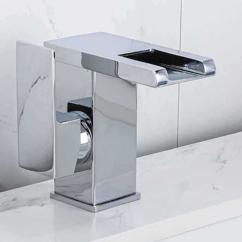 BowLift | Waterfall basin mixer tap square lever handle with LED three-color light