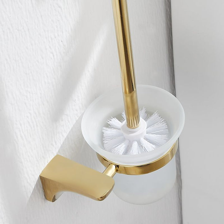 BowLift | 2-piece metal bathroom accessory set traditional toilet brush and holder set
