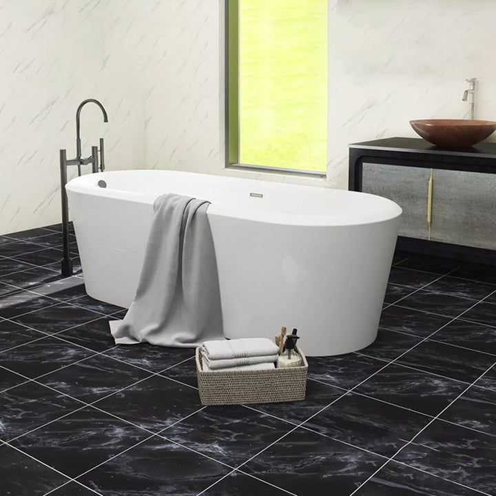 BowLift | Peel and Stick Vinyl Floor Dark Gloss Vinyl Floor with Square Edge