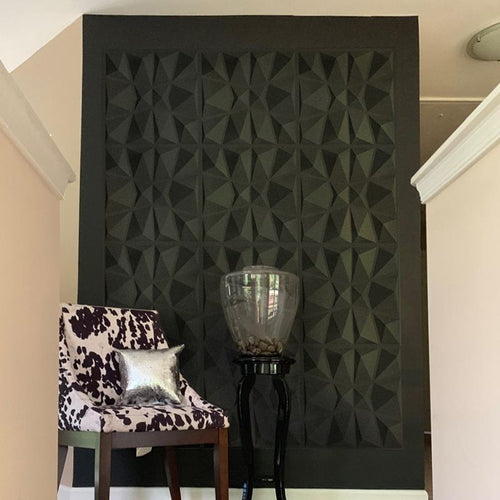 BowLift | Modern Tin Back Wall Panel Smooth Upholstered Wall Ceiling in Black and White