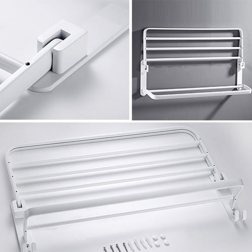 BowLift | White Bathroom Accessories Hardware Set Modern Bathroom Accessories Set, Towel Rack