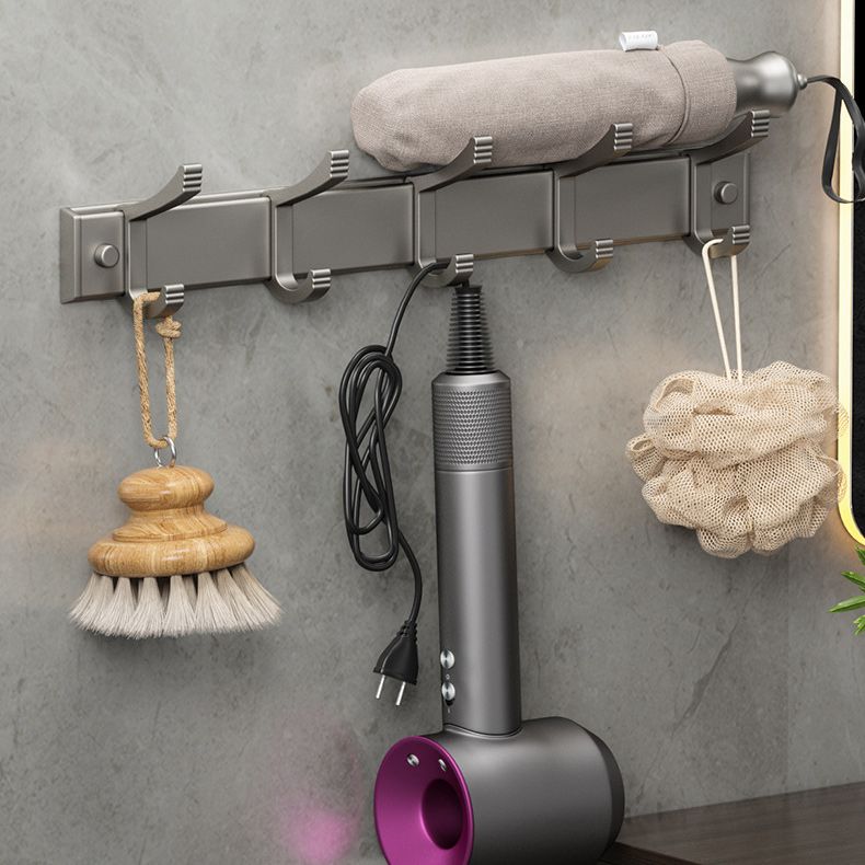 BowLift | Modern Gray Bathroom Accessory Set Aluminum Stainless Steel Bathroom Shelf/Towel Hooks/Towel Bar