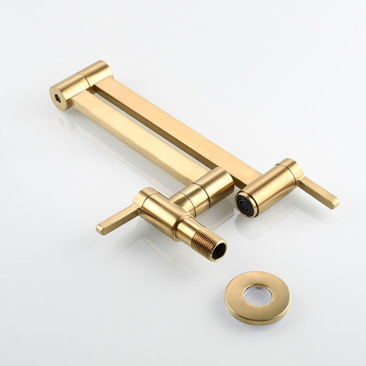 BowLift | 1-handle brushed nickel widespread faucet 1 hole wall-mounted bathroom faucet with brass