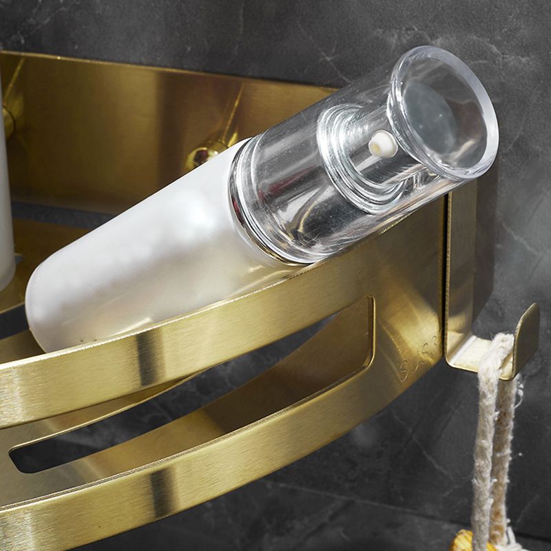 BowLift | Modern Gold/Silver 3-piece Bathroom Accessories Set, Bath Shelf