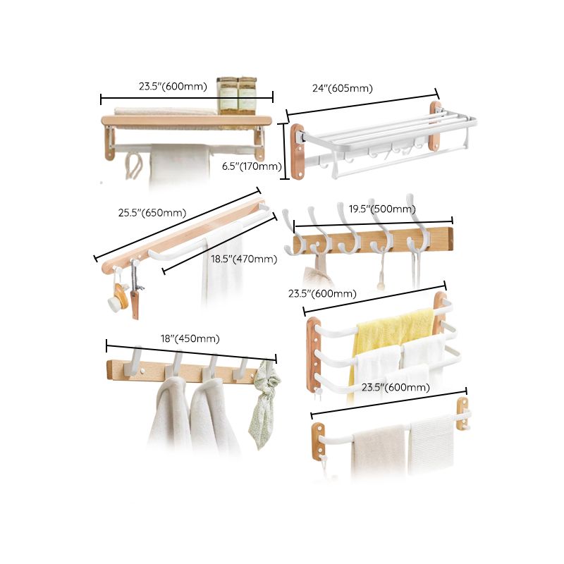 BowLift | White Bathroom Set Solid Wood & Aluminum Bathroom Accessories Individually or as a Set