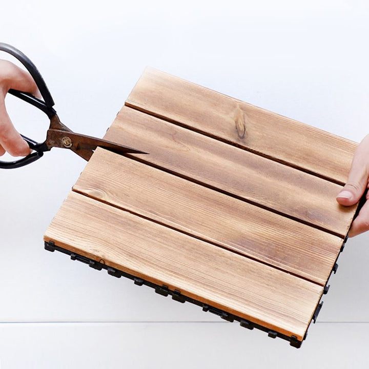 BowLift | Pine Floor Tile Water Repellent Click-Lock Traditional Wood Floor for Living Room
