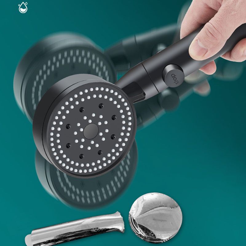 BowLift | Metal Black Shower Head Self-Cleaning Standard Round Hand Shower