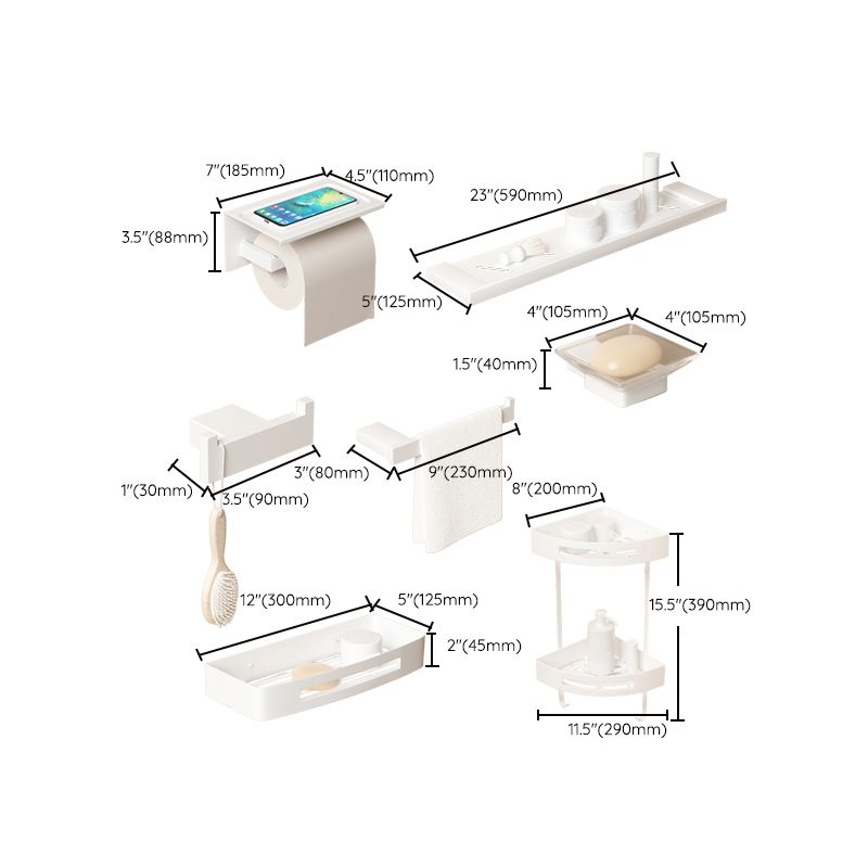 BowLift | Modern Bathroom Accessories Set White Bathroom Accessories Hardware Set