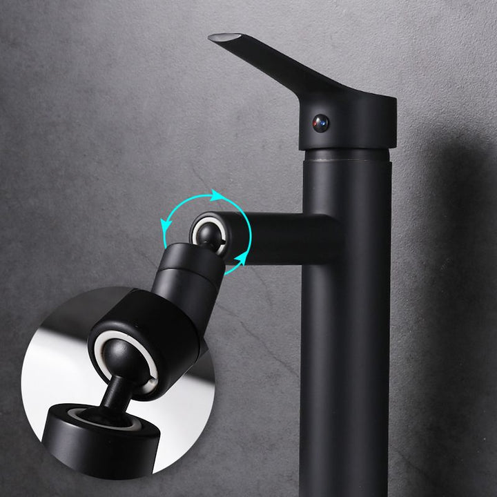 BowLift | Modern Sink Faucet Copper Lever Handle Low Arc Pull Out Sink Faucet