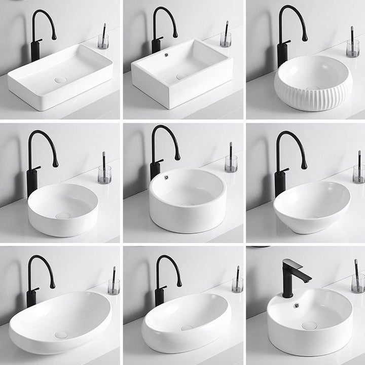 BowLift | Modern Vessel Sink Porcelain Rectangular Vessel Sink (Not Including Faucet)