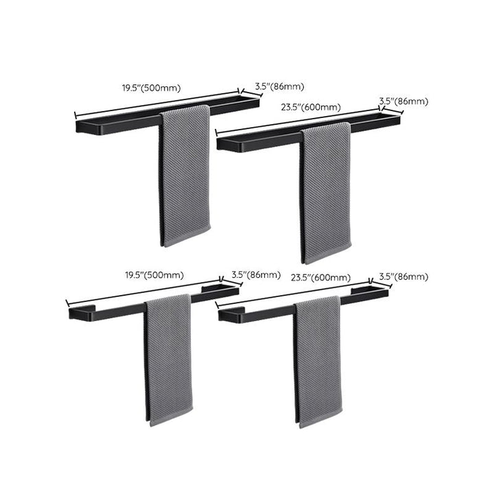 BowLift | Matt Black 5-piece modern bathroom accessory as a single item or as a set with towel bar