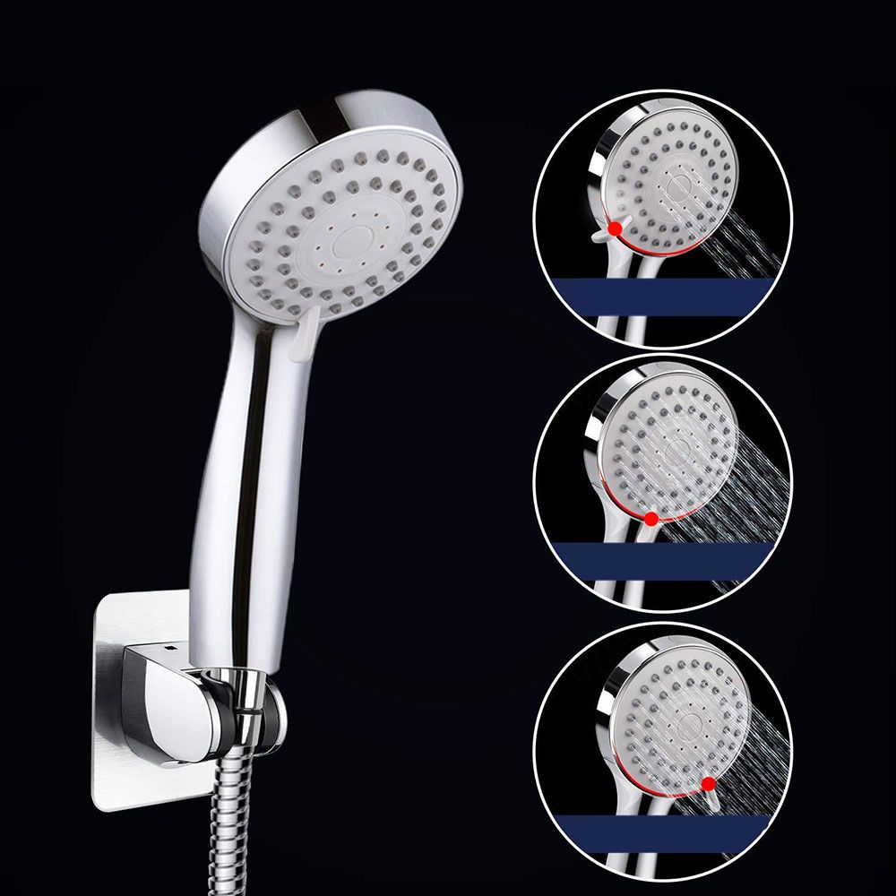 BowLift | Modern Standard Shower Set Double Round Metal Adjustable Spray Pattern Shower Head