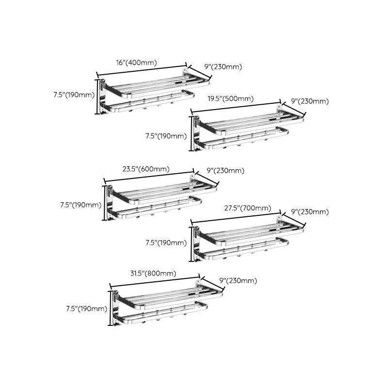 BowLift | Modern Stainless Steel Bathroom Set Silver Bathroom Accessory Set