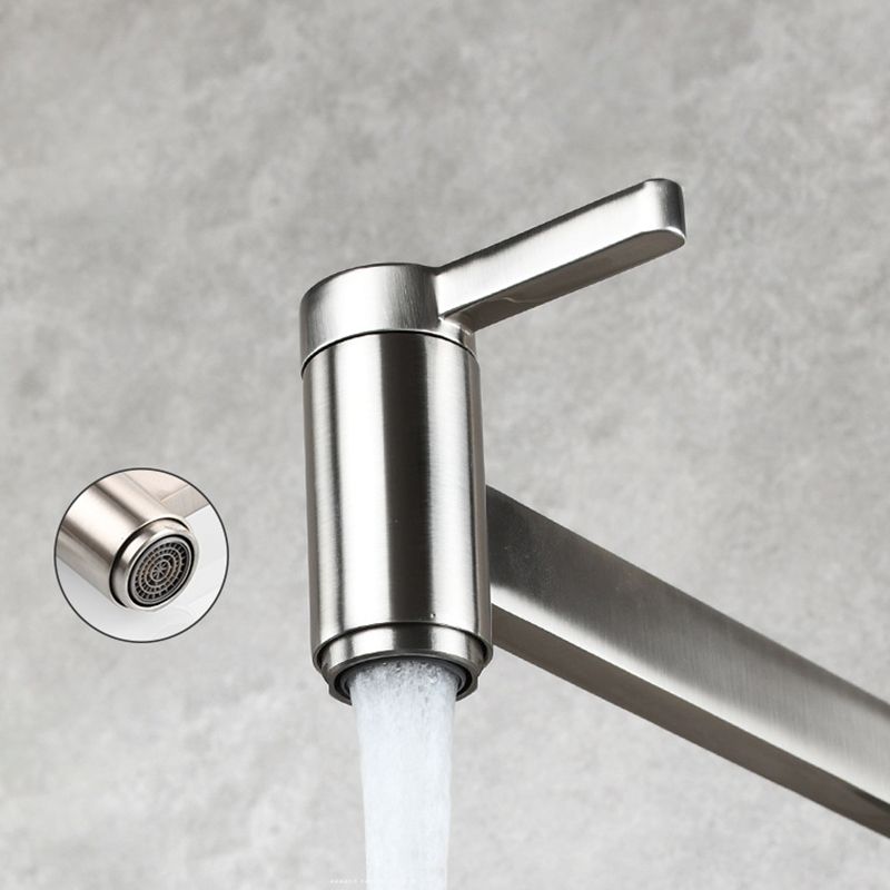 BowLift | 1-handle brushed nickel widespread faucet 1 hole wall-mounted bathroom faucet with brass