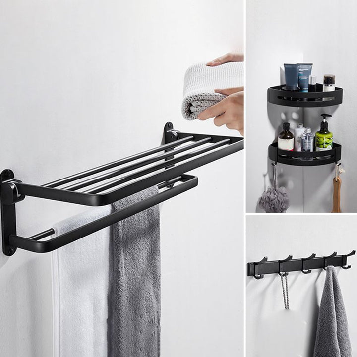 BowLift | Modern Bathroom Hardware Set Matte Black Metal Bathroom Accessories Set Rustproof
