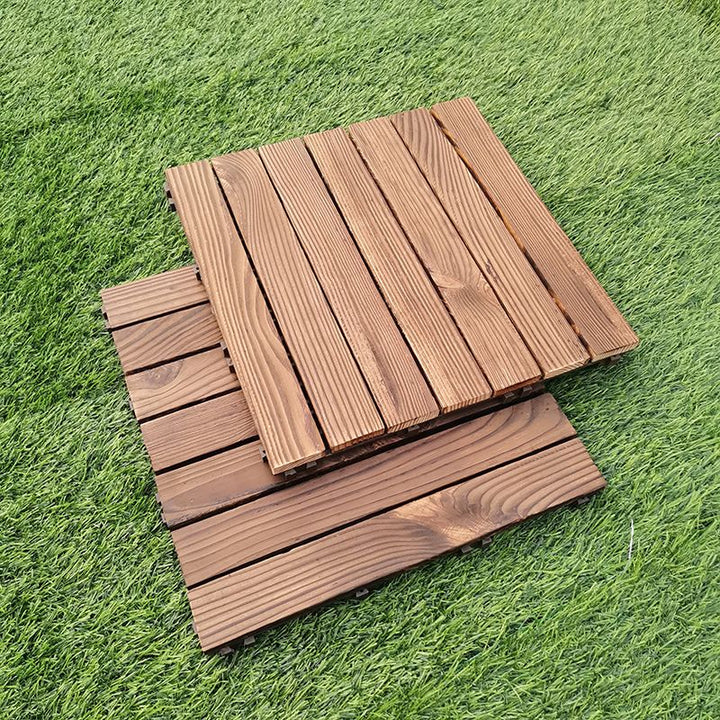 BowLift | 7-Slat Square Wood Floor Tiles Click Installation Outdoor Floor Tiles