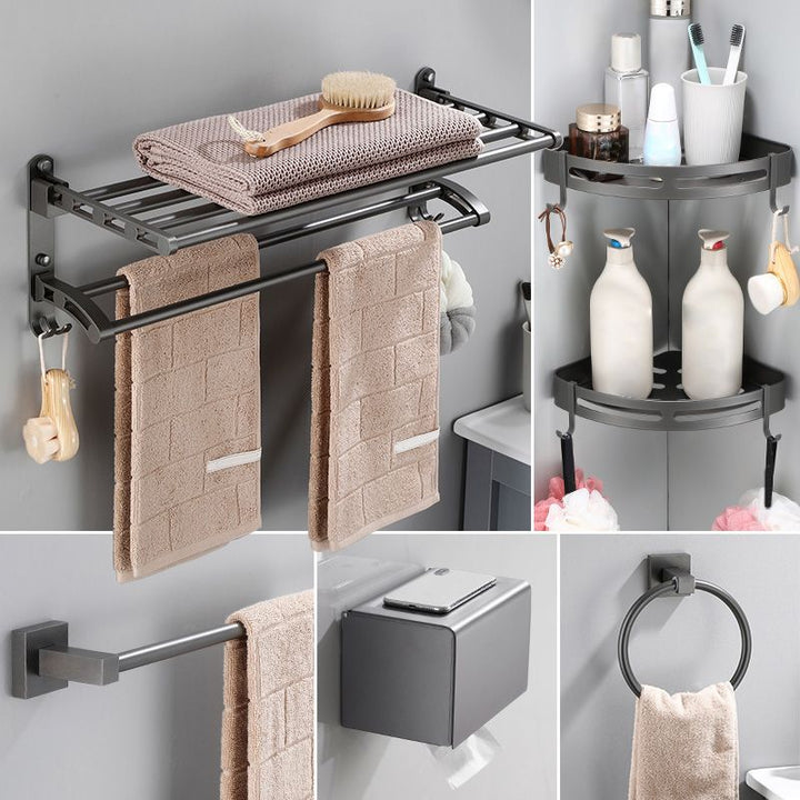 BowLift | Modern Bathroom Accessories Hardware Set Gray Bathroom Hardware Set